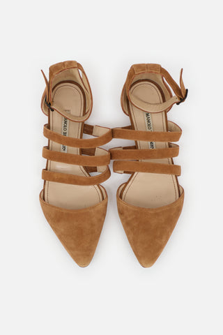 Manolo Blahnik Suede Pointed Sandal