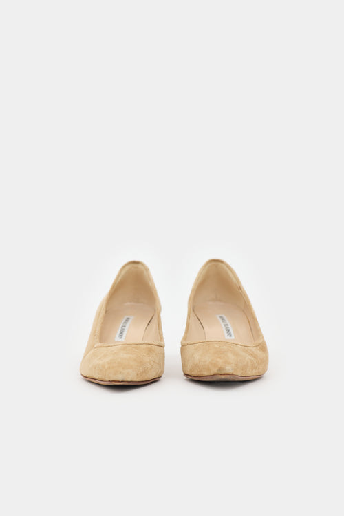 Manolo Blahnik Suede Srila Pump