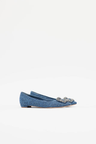 Manolo Blahnik Tweed Hangisi Flat