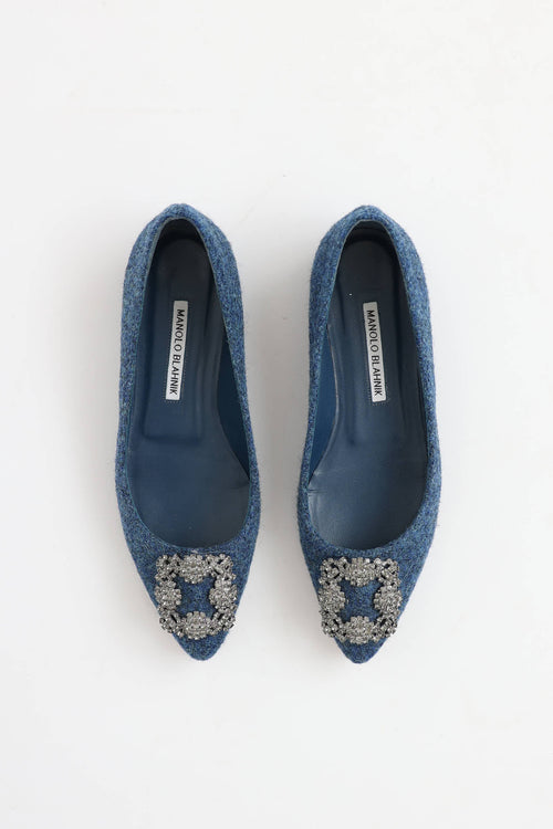 Manolo Blahnik Tweed Hangisi Flat