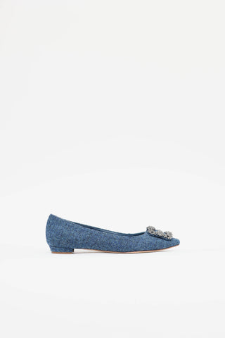 Manolo Blahnik Tweed Hangisi Flat