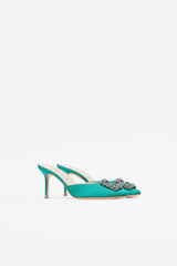 Manolo Blahnik Satin Hangisimu Mule