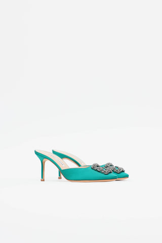 Manolo Blahnik Satin Hangisimu Mule