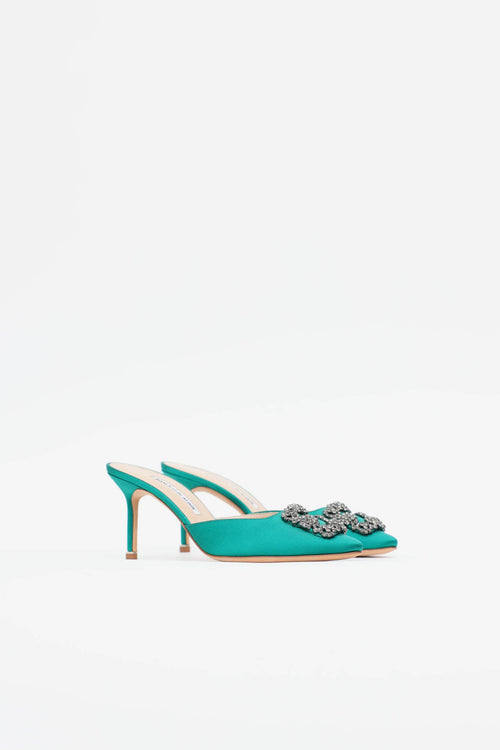Manolo Blahnik Satin Hangisimu Mule