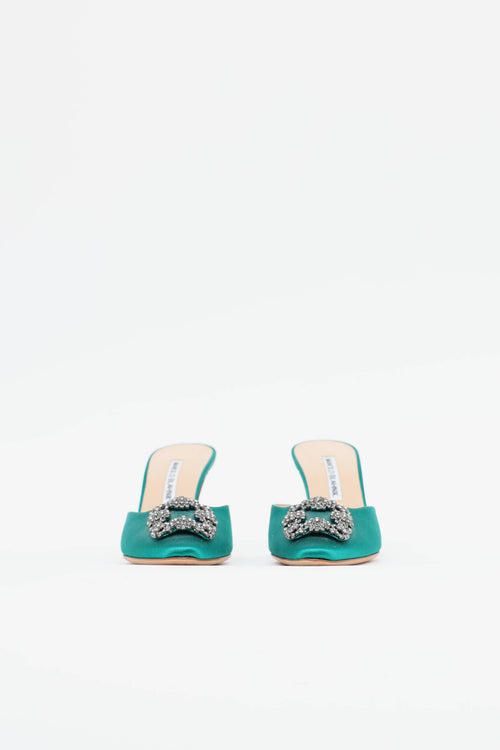 Manolo Blahnik Satin Hangisimu Mule