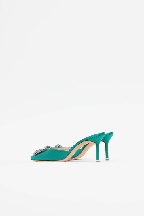 Manolo Blahnik Satin Hangisimu Mule