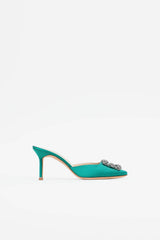 Manolo Blahnik Satin Hangisimu Mule