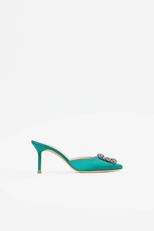 Manolo Blahnik Satin Hangisimu Mule