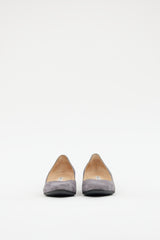 Manolo Blahnik Grey Suede Listony Pump