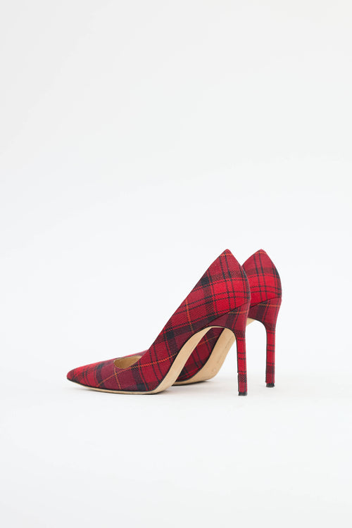 Manolo Blahnik Plaid Pointed Toe Pump