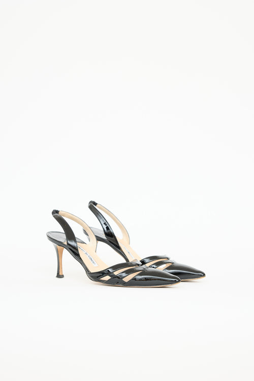 Manolo Blahnik Patent Caged Pump