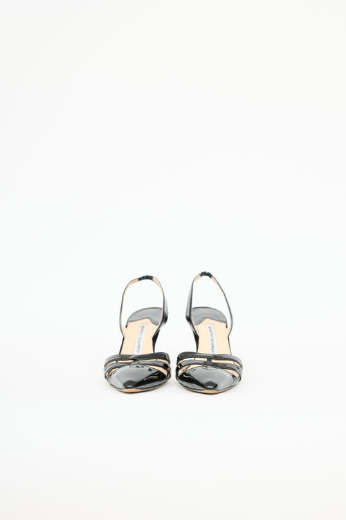 Manolo Blahnik Patent Caged Pump