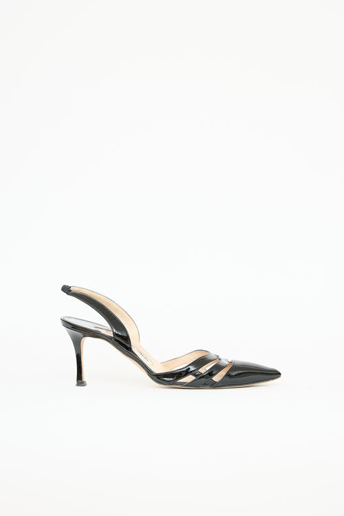 Manolo Blahnik Patent Caged Pump