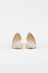 Manolo Blahnik Beige Suede D'orsay Heel