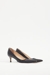Manolo Blahnik Black Leather BB 50 Pump