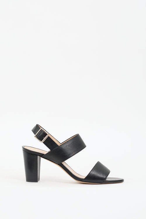 Manolo Blahnik Black Leather Khan Heel