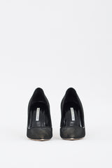 Manolo Blahnik Black Mesh Overlay BB 105 Pump