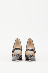 Manolo Blahnik Black Patent Camparinew Mary Jane Pump