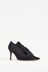 Manolo Blahnik Black Suede & Elastic Bootie