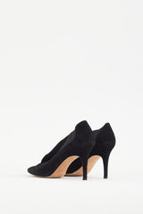 Manolo Blahnik Black Suede & Elastic Bootie