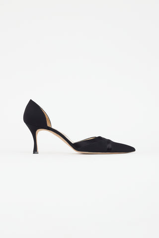Manolo Blahnik Black Textile D'Orsay Pump