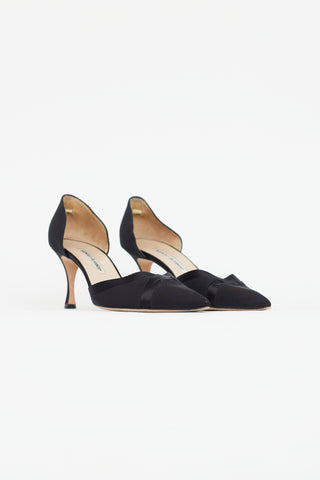 Manolo Blahnik Black Textile D'Orsay Pump