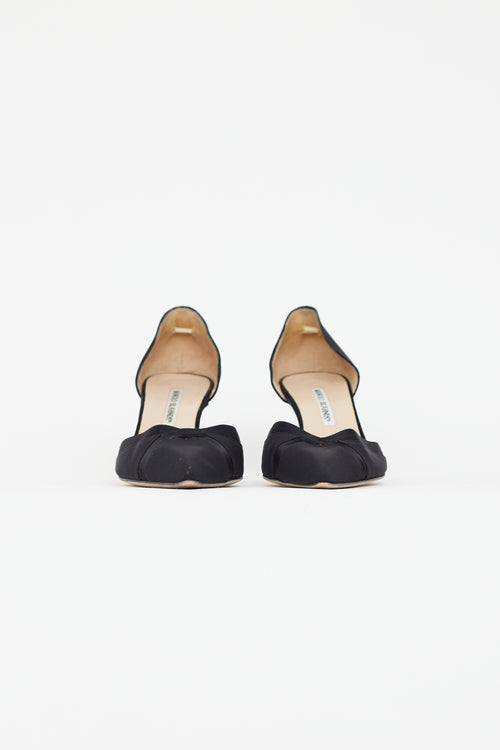 Manolo Blahnik Black Textile D'Orsay Pump