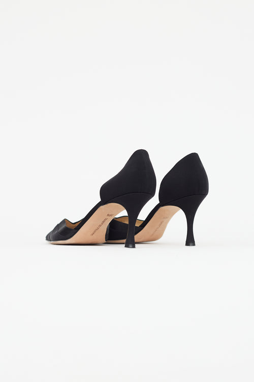 Manolo Blahnik Black Textile D'Orsay Pump