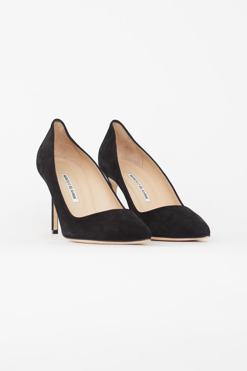 Manolo Blahnik Black Suede BB 95 Pump