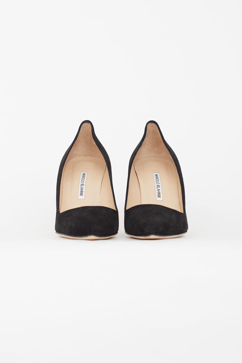 Manolo Blahnik Black Suede BB 95 Pump