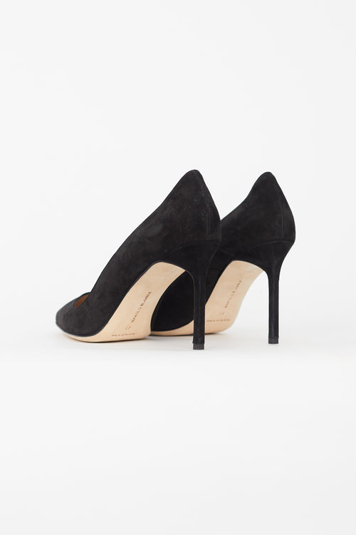 Manolo Blahnik Black Suede BB 95 Pump