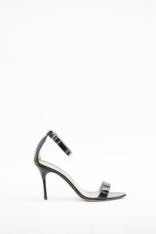 Manolo Blahnik Black Patent Chaos Sandal