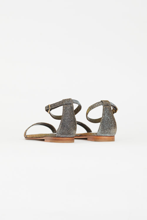 Manolo Blahnik Bronze Metallic Chafla Sandal