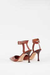 Manolo Blahnik Brown Leather Pointed Pump