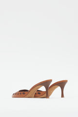 Manolo Blahnik Brown Leather Woven Mule