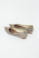 Manolo Blahnik Brown & Black Printed Leather Flat