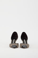 Manolo Blahnik Brown & Grey Printed Dorle D'orsay Pump
