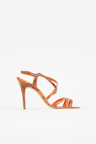Manolo Blahnik Exotic Leather Strappy Sandal