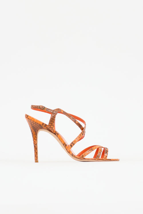 Manolo Blahnik Exotic Leather Strappy Sandal