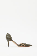 Manolo Blahnik Green Patent Leather D'orsay Pump