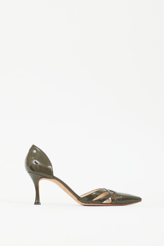 Manolo Blahnik Green Patent Leather D'orsay Pump