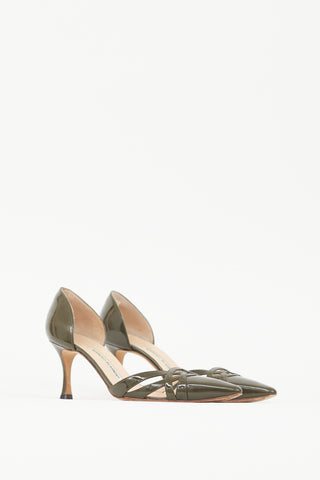 Manolo Blahnik Green Patent Leather D'orsay Pump