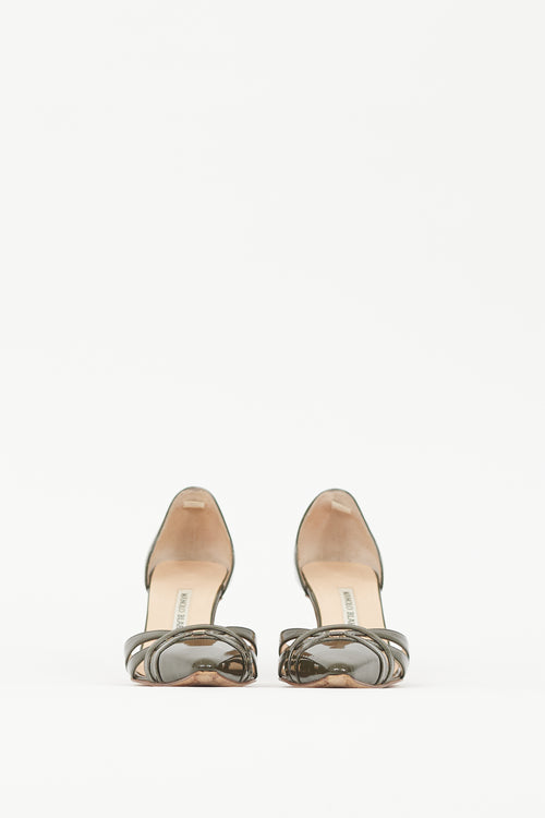 Manolo Blahnik Green Patent Leather D'orsay Pump