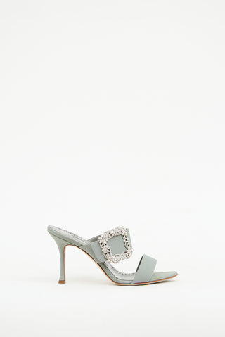 Manolo Blahnik Grey Gable Jewel Heel