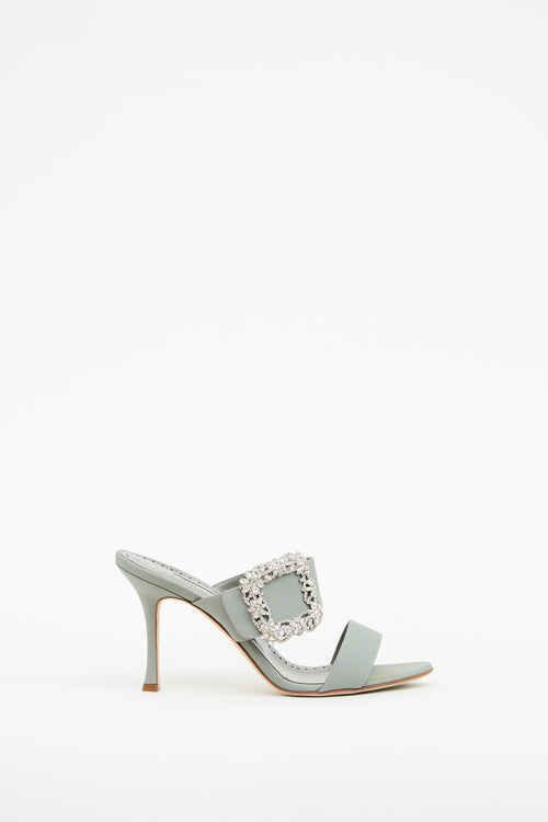 Manolo Blahnik Grey Gable Jewel Heel