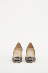 Manolo Blahnik Grey Hangisi Embelished Pump
