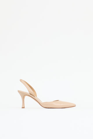 Manolo Blahnik Leather Carolyne Slingback Pump
