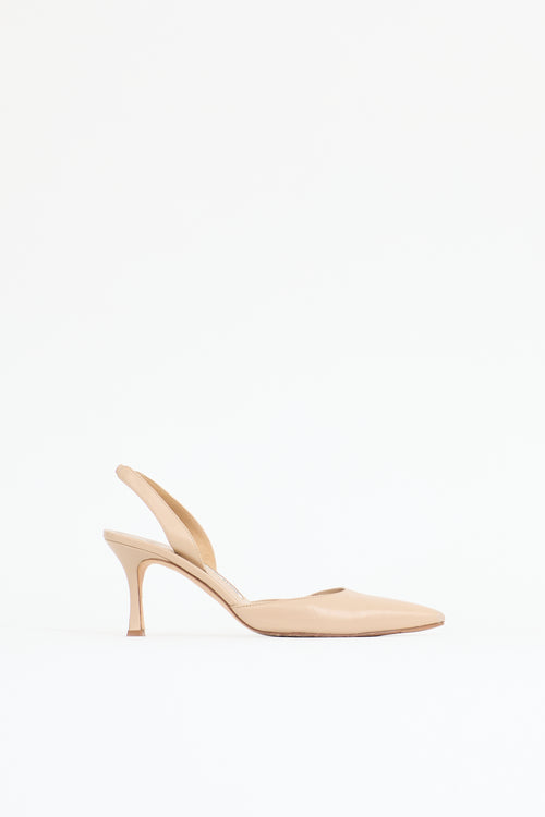 Manolo Blahnik Leather Carolyne Slingback Pump