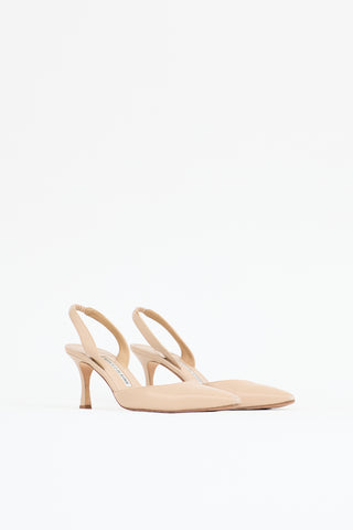 Manolo Blahnik Leather Carolyne Slingback Pump