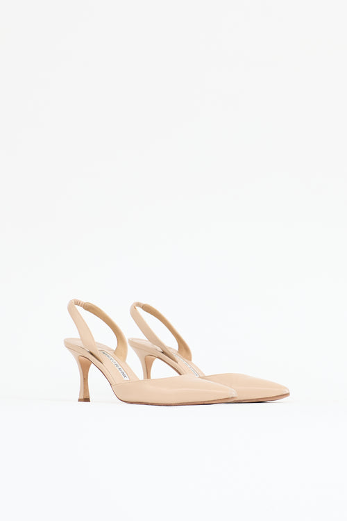 Manolo Blahnik Leather Carolyne Slingback Pump